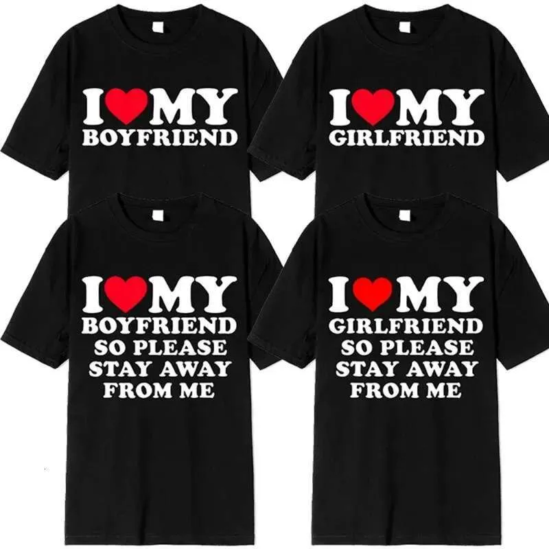 Boyfriend's Clothes I Love Girlfriend's Printed Men So Please Stay Away From My Fun BF GF Quotes Couple T-Shirts_voghion.com