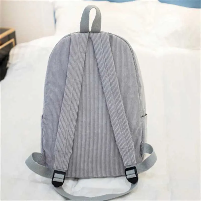 Personalisierte Cord Frauen Schul Rucksack Training Anti-Diebstahl Umhängetasche für Teenager Knapsack Unisex Classic_voghion.com