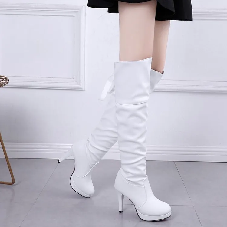 autumn winter women quality leather boot over the knee zipper sexy high heels shoes woman nonslip botas warm boots_voghion.com
