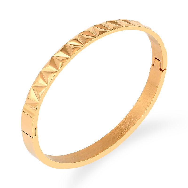 Bangles Titanium Steel Buckle Bracelet Punk Style Rivet Convex Female Three Colors_voghion.com