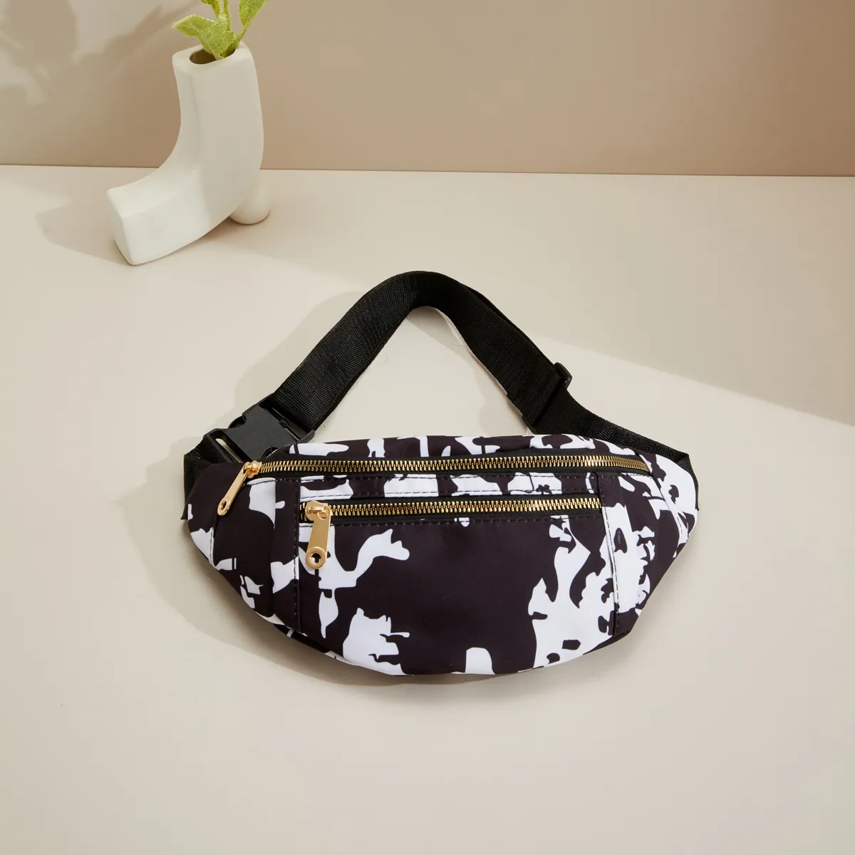 Marsupio con motivo a mucca, piccolo marsupio a tracolla per donna, alla moda, con cintura toracica, per sport, allenamento e viaggi_voghion.com
