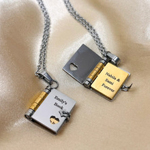 Genuine gold electroplated ins style colored zircon inlaid with protect you amulet pendant necklace_voghion.com