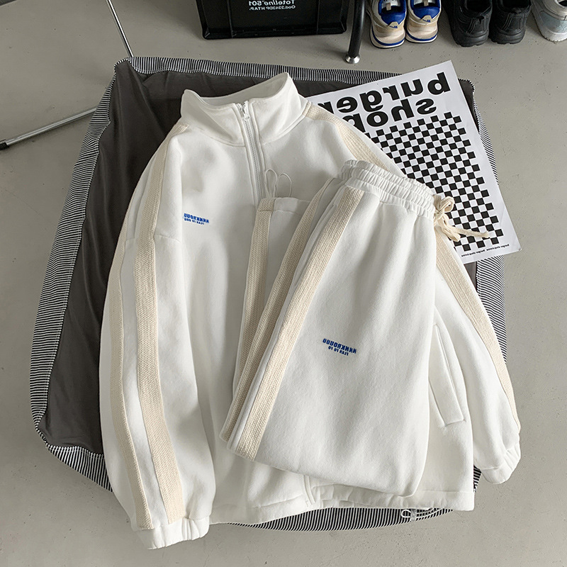 Vêtements pour hommes, style urbain, printemps et automne, ample, tendance, pull, manches longues, pantalon, décontracté, étudiant, vêtements de sport, costume deux pièces pour hommes