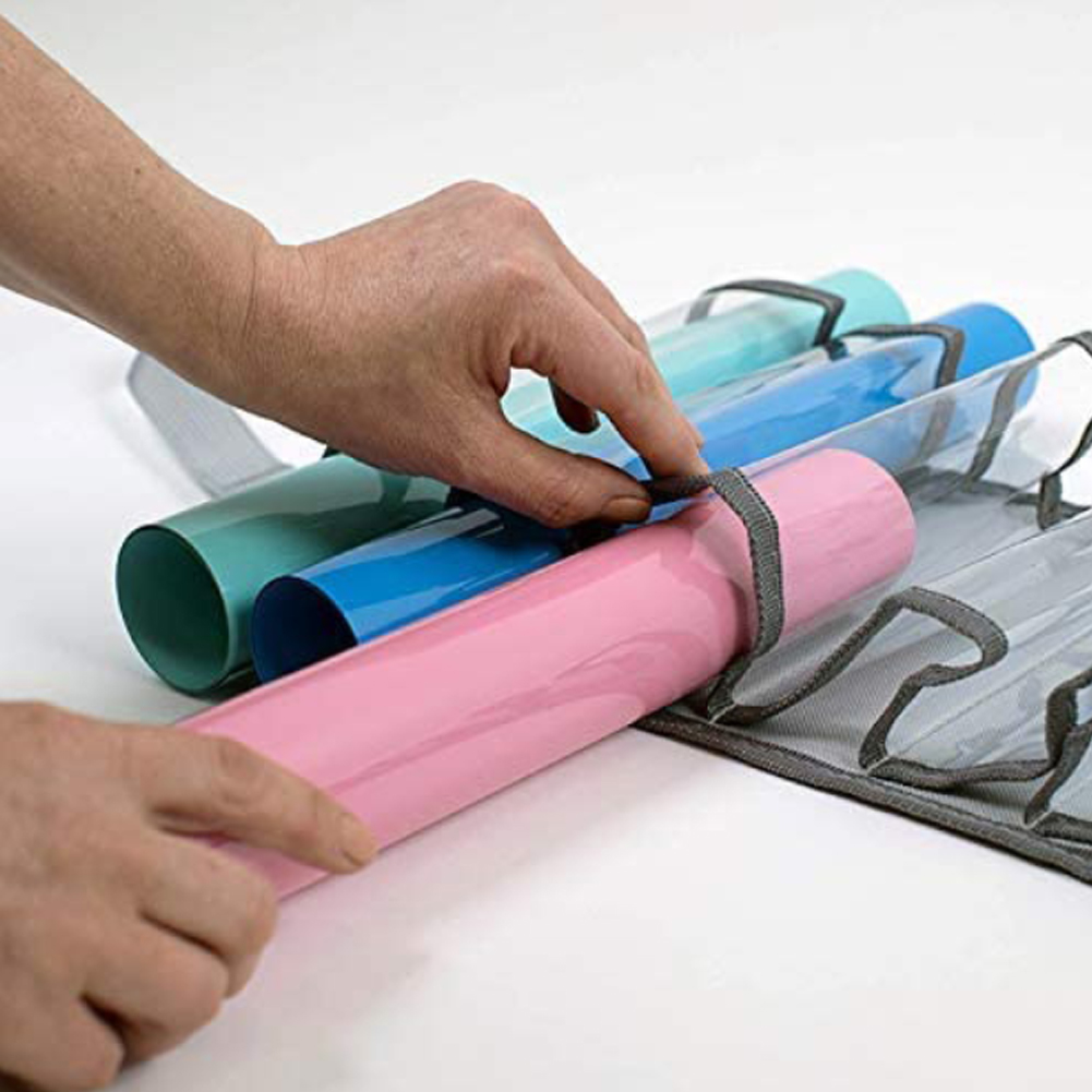 Vinylrulleholder Vinylopbevaringsarrangør hængepose Vægmonteret Craft vinylrullearrangørstativ bag dør hængepose_voghion.com
