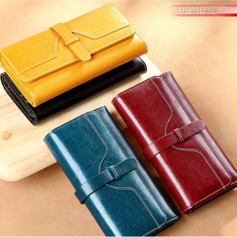 Handtasche aus echtem Leder, lange Geldbörse für Damen, multifunktionales Mobiltelefon mit großem Fassungsvermögen, vielseitig einsetzbar_voghion.com