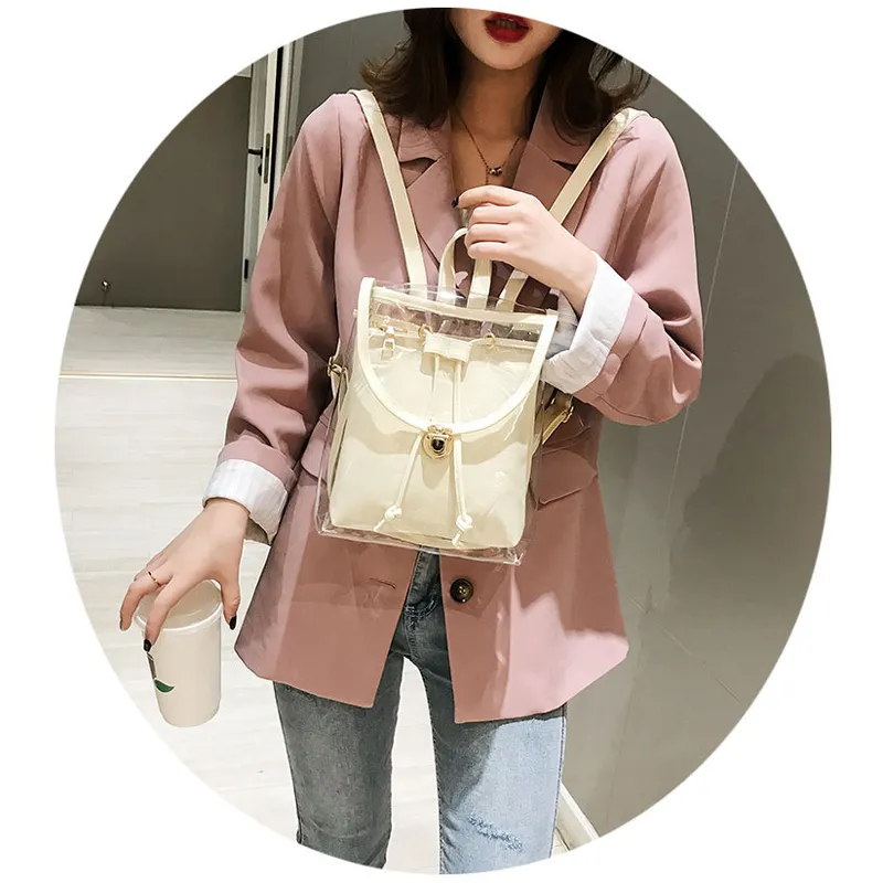 Mini moda donna PVC Designer Girl trasparente borsa trasparente zaino da viaggio in gelatina per borse a tracolla femminili da donna_voghion.com