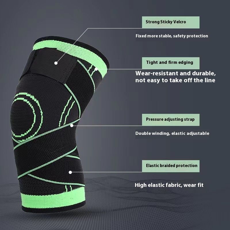 Knitted tie sports with black wrapping pressure for cycg, basketball, fiess, running, and women's knee pads_voghion.com