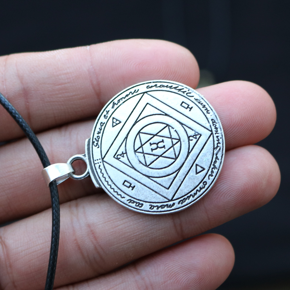 Viking amulet necklace Solomon pentagram sealed pendant pagan witchcraft jewelry_voghion.com