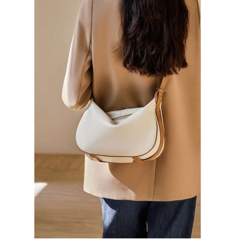 Borsa a tracolla in pelle da donna con sensazione di alta qualità, primavera ed estate 2025_voghion.com
