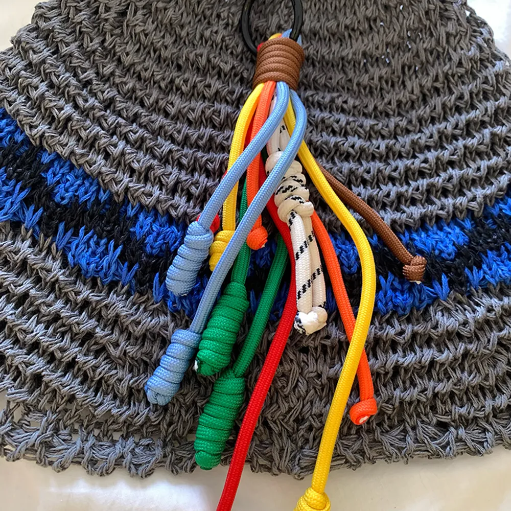 Korean Stylish Rainbow Rope Pendant Chain Jewelry Strap Handmade Landyard Accessrioes Keyring Bag Women Phone Hanging_voghion.com