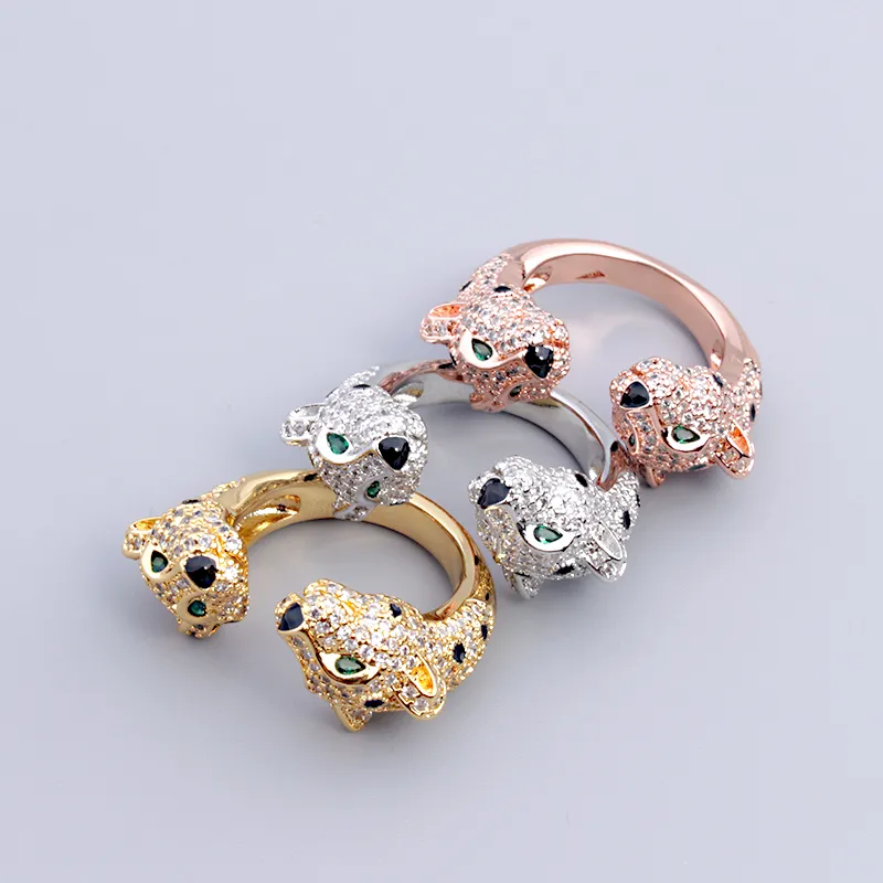 Double Leopard Head Bangle And Ring Set Gold Plated Designer Style_voghion.com