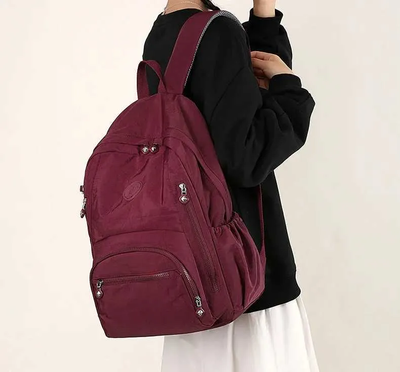 Großzügiger, wasserdichter, transparenter Laptop-Rucksack für Damen mit mehreren Taschen für die Reise, für die Uni oder die Schule C241107_voghion.com