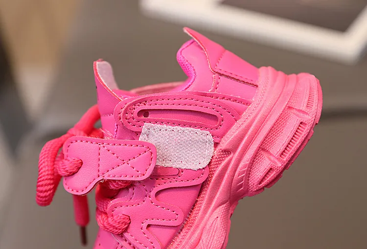 Pigersneakers Børn Børn Trendy Pink Beige Platform Snøresko Littlesprouts Børn Løbesko Skridsikre Pigesko_voghion.com