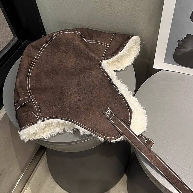 Vintage Lenin-hoed, winterskimuts in koppelstijl, winddicht, buitenrijden, gehoorbescherming, unisex warme fleecemuts_voghion.com