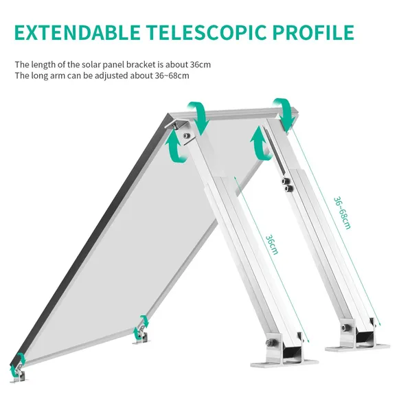 Solar Panel Mounting Kit Adjustable Front And Rear Foot Brackets_voghion.com