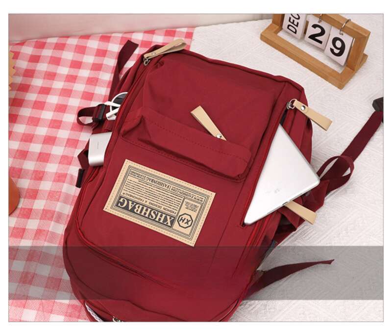 Korean Version Of Large-capacity Simple Color Solid Middle School Students, College Students Backpacks_voghion.com