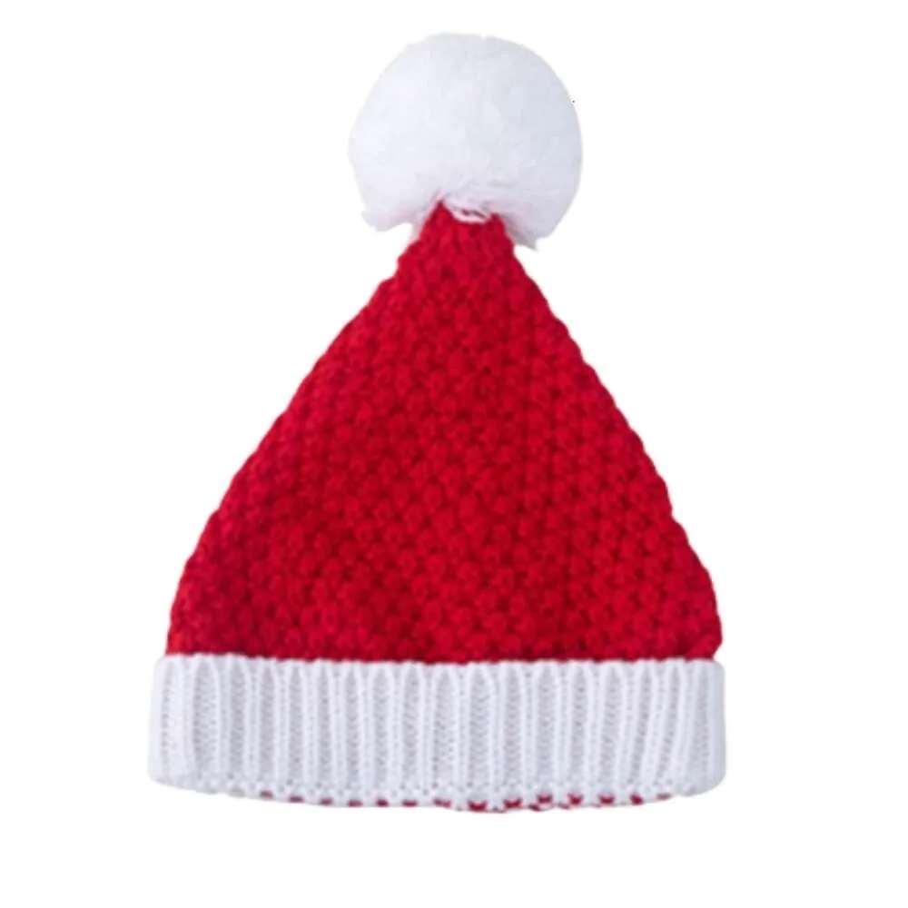 Scarves Sets Ball Christmas Winter Bucket Hats Knit Hat Thicken Warm Casual Outdoor Caps Beanie Red Color_voghion.com