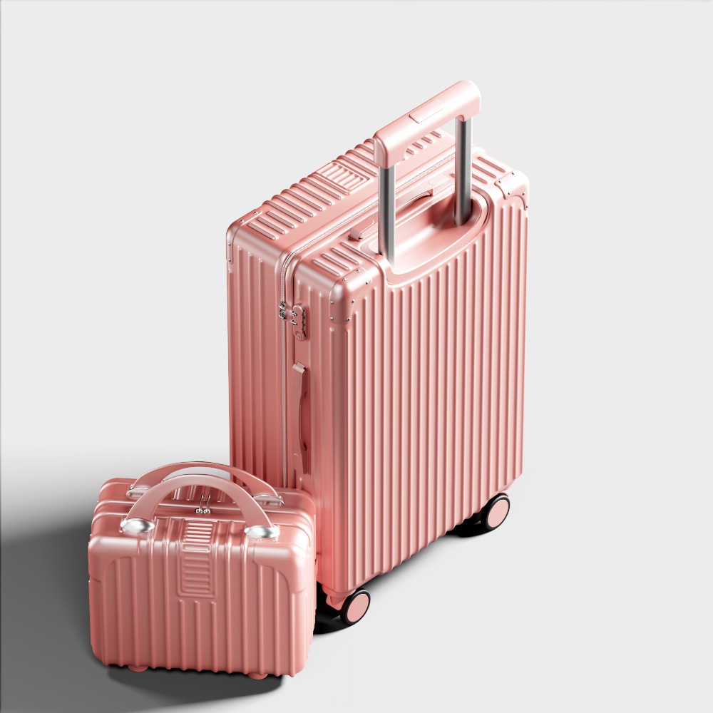 Valise portable pour étudiantes, valise à roulettes de 22 pouces, valise à roulettes universelle de grande valeur, cadre en aluminium de 24 pouces, valise à mot de passe
