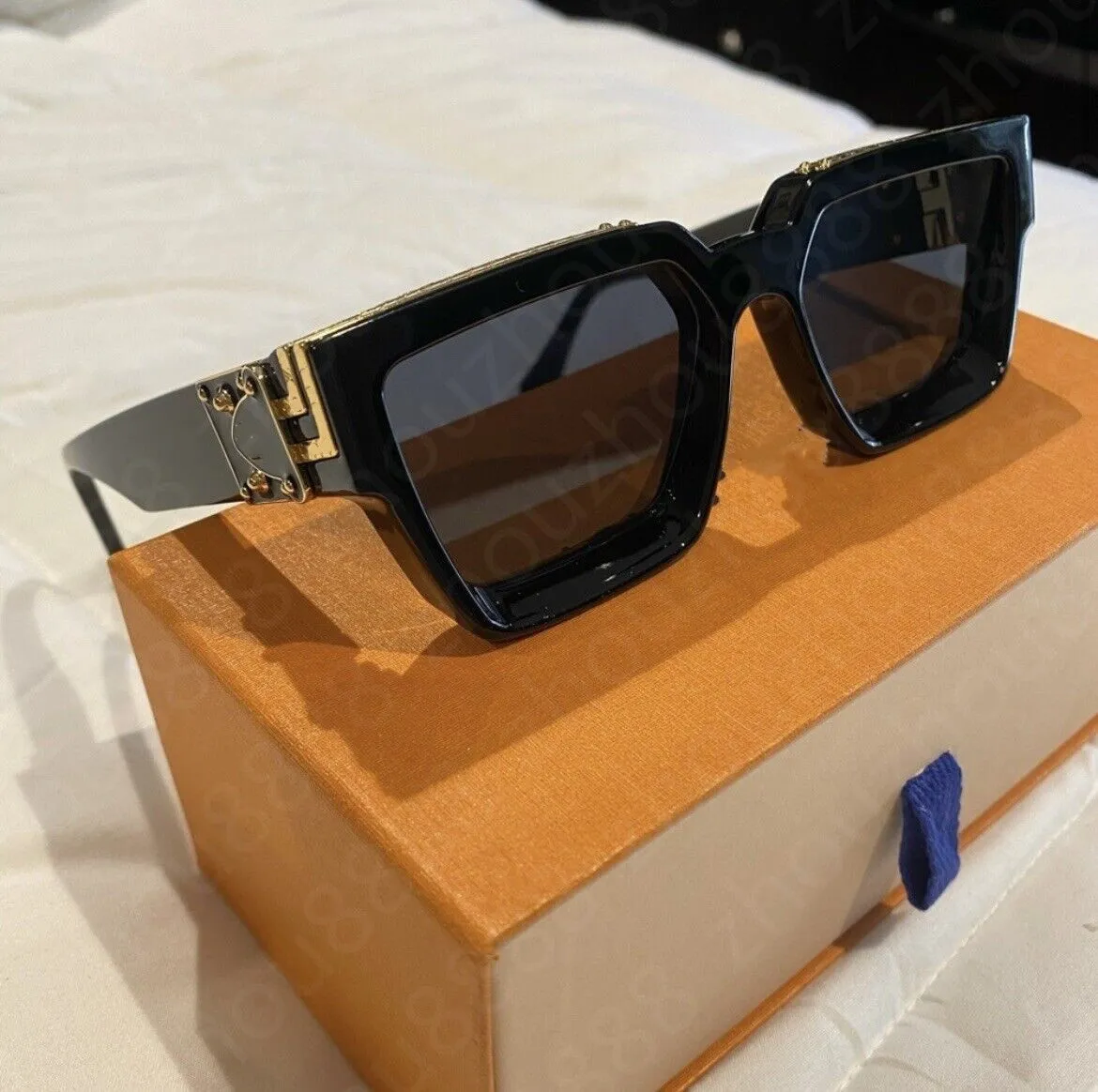 New men design sunglasses Millionaire square frame vintage shiny gold summer UV400 lens style laser top quality 96006_voghion.com