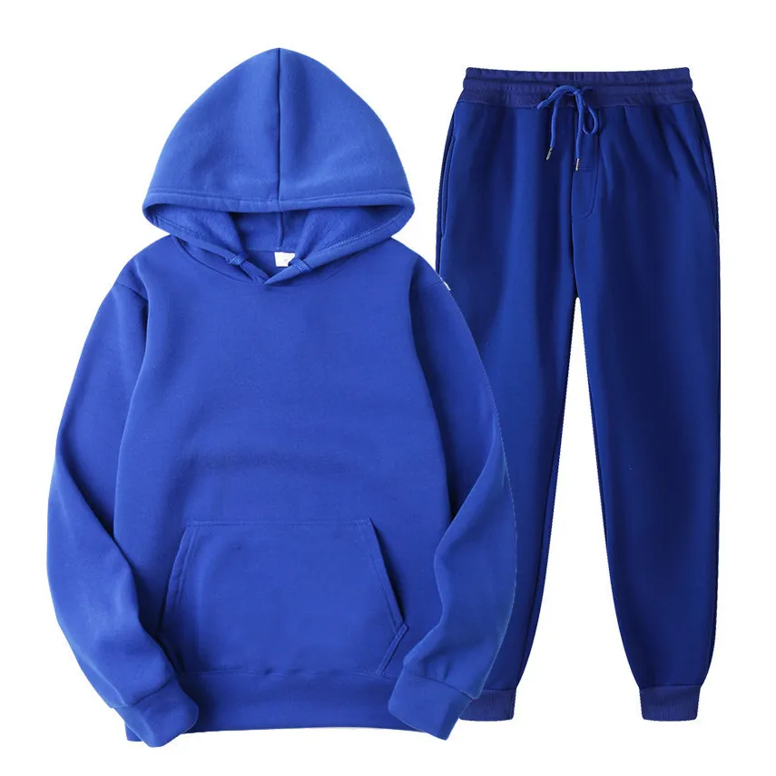Men's Tracksuits Blank Fleece Sweatpants And Hoodie Set Unisex Jogging Suits Sweatsuit Men Joggers For Chandals Para_voghion.com