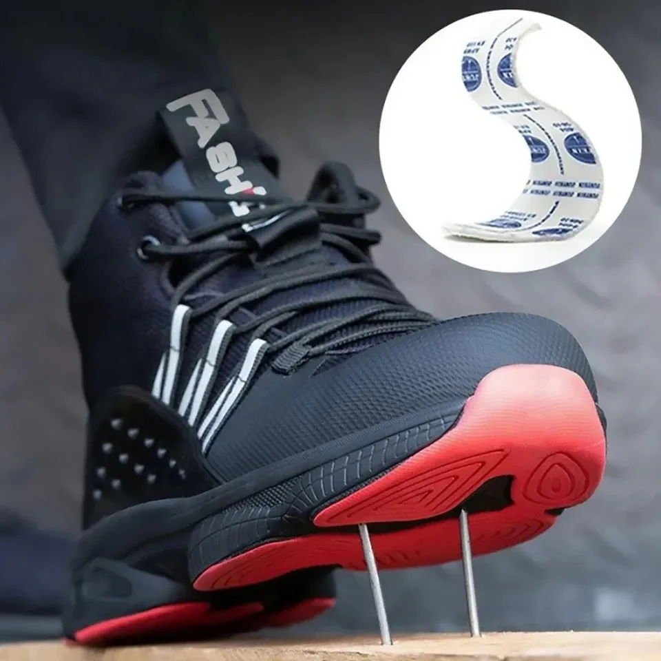 Werklaarzen voor heren Onverwoestbare veiligheidsschoenen Heren Stalen neus PunctureProof Sneakers voor 240613_voghion.com
