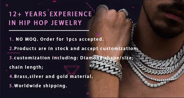 Βραχιόλι χιπ χοπ Sier VVS Cuban Link 2mm 3mm 4mm 5mm 6.5mm Moissanite, τιμή εργοστασίου Wuzhou, κοσμήματα αλυσίδας τένις_voghion.com