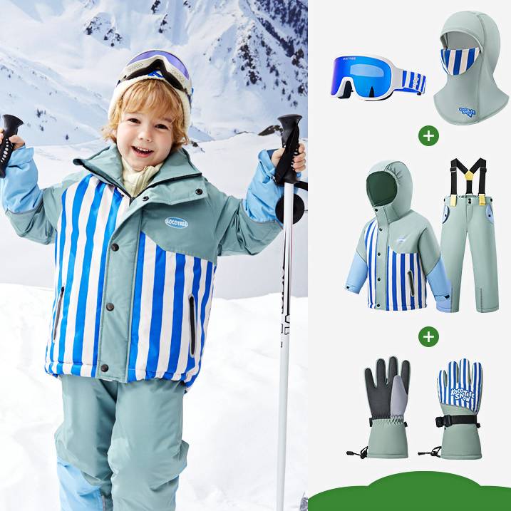 Skianzug-Set für die ganze Familie – Wasserdichte und winddichte Skijacke und -hose für Kinder und Erwachsene (Wassersäule 8000 mm, abnehmbare Kapuze, Teflonbeschichtung)_voghion.com