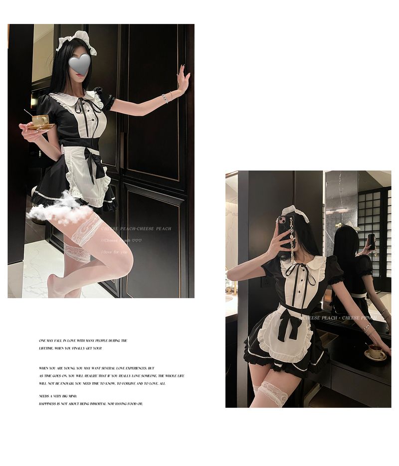 CheesePeach 【 Sei gehorsam 】 Pure Desire Cosplay-Uniform, süßes Nachthemd-Dienstmädchen-Set_voghion.com