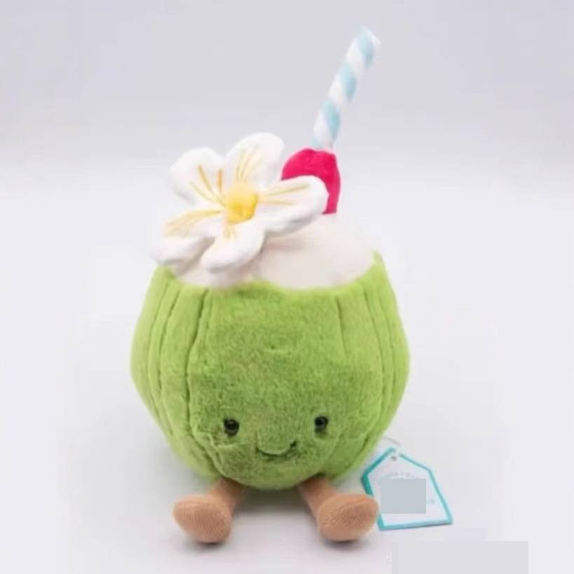 Stuffed Animals Summer New Arrival: Coral Ukulele Coconut Parrot Lemonade Plush Toy_voghion.com