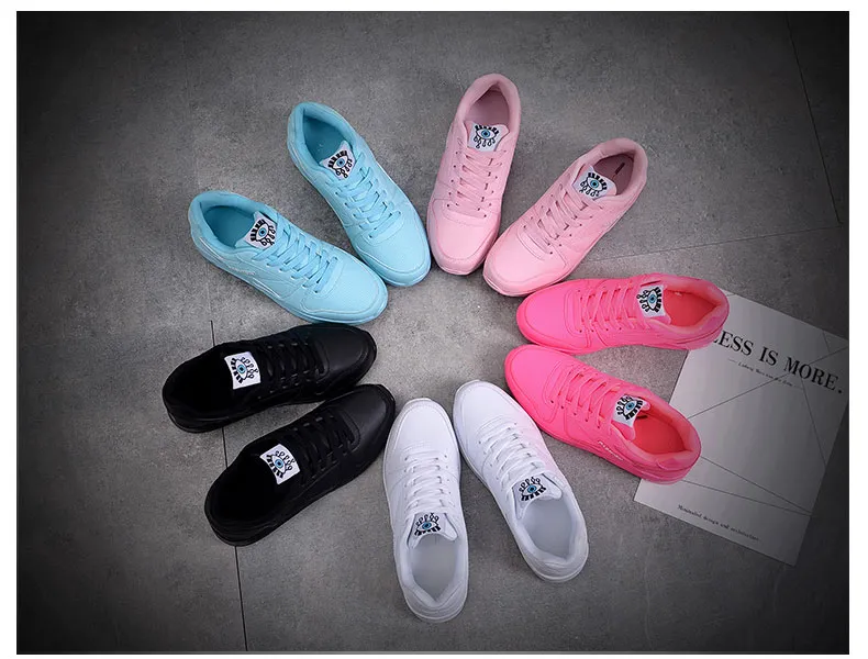 Scarpe da ginnastica da donna alla moda con cuscino d'aria, sportive, in pelle PU, blu, bianche e rosa, da passeggio e da jogging, da donna_voghion.com
