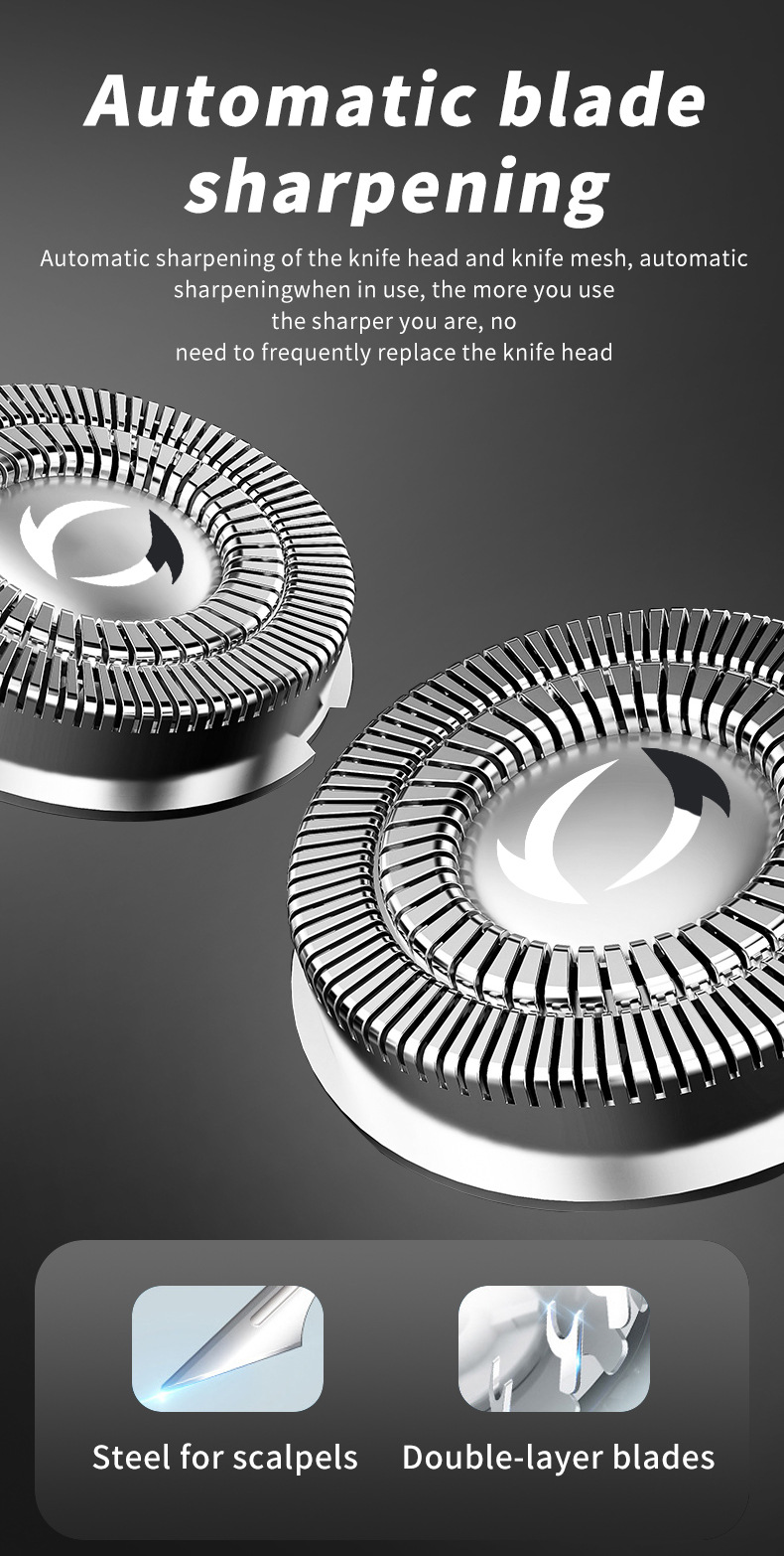 Rasoir électrique portable pour barbe pour hommes, lame flottante lavée à l'eau pour tout le corps, aspiration magnétique, meilleure vente transfrontalière_voghion.com