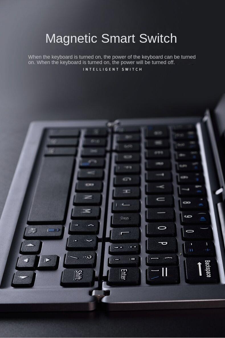 Mobile Phone, Tablet Computer, Three Systems, Universal Wireless Bluetooth Keyboard, Multimedia Folding Wireless Keyboard, Gifts_voghion.com