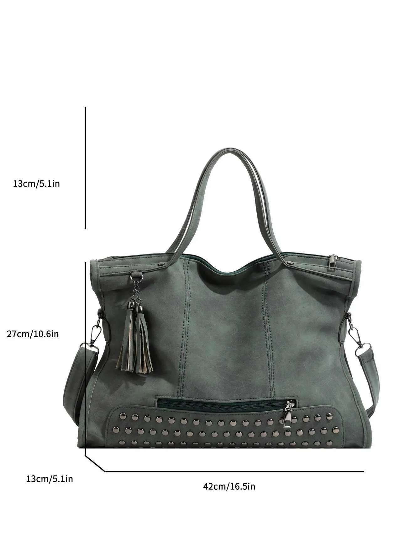 Borsa a tracolla vintage classica retrò alla moda in morbida pelle PU casual con tracolla singola, grande capacità_voghion.com