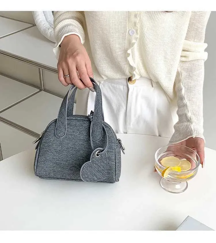 Strukturierte Damen-Denim-Handtaschen, solide, große Kapazität, lässige Schultertasche, weibliche Pendeltasche, vielseitige Umhängetasche, Jeans_voghion.com