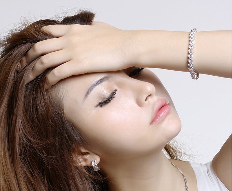 Light And Minimalist Roman Women's Zircon Crystal New Style Bracelet Set With Dia Fashion Jewelry_voghion.com
