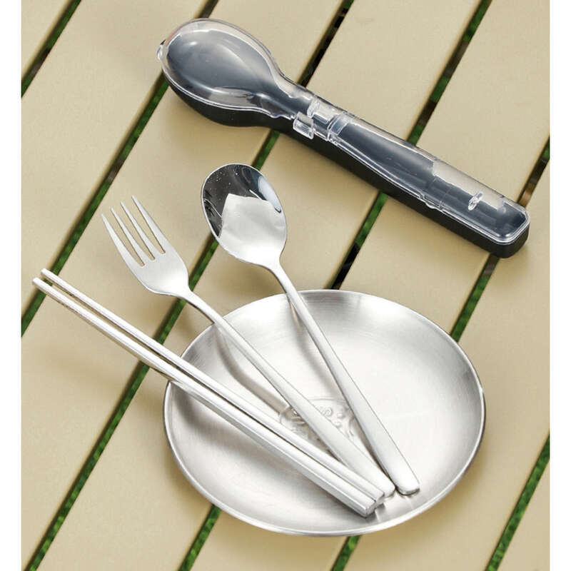 304 Outdoor Stainless Steel Tableware, Camping Equipment, Gift Set, Portable Travel Picnic_voghion.com