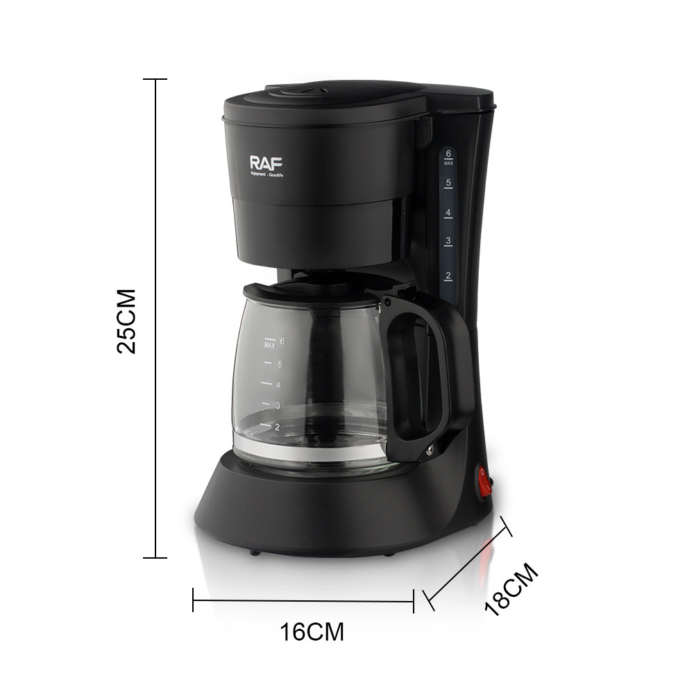 Macchina per caffè americano elettrica da 600 ml - Macchina per caffè americano compatta con filtro riutilizzabile (nera, spina UE/USA/Regno Unito, stile Ins)_voghion.com