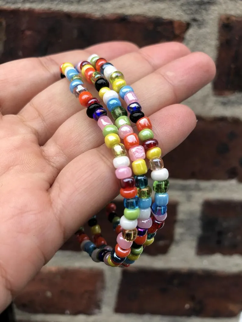 Kette Einfach Moud Multicolor Boho Handgemaachte Elastesche Som Perlen Armbänner fir Fraen Bijouen Perséinlechkeet Strand_voghion.com