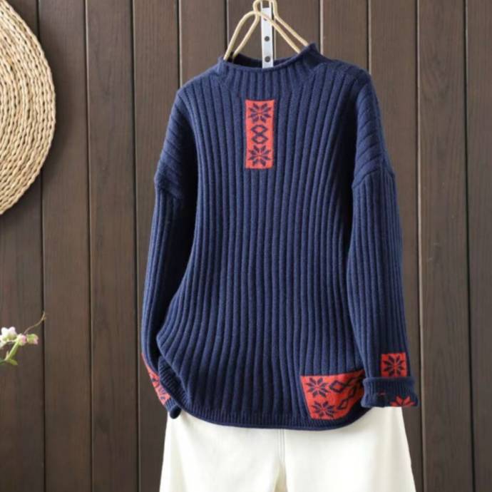 ​​Oversized Knit Sweater For Women | Vintage Cable Knit Pullover | Fall & Winter Casual Warm Top​​_voghion.com