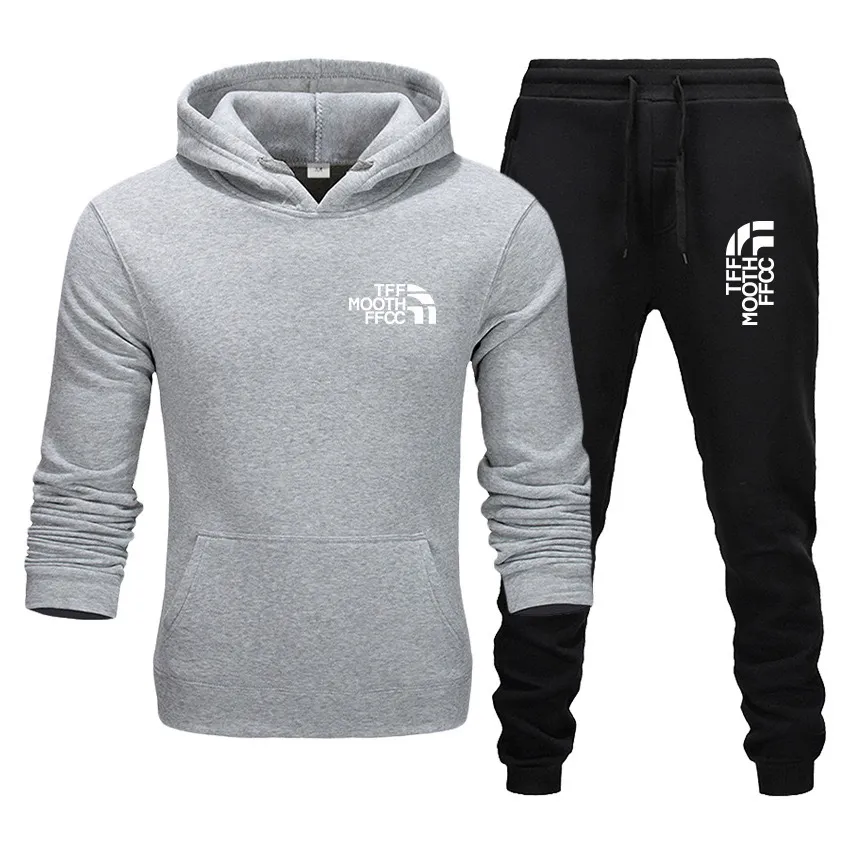 Zweiteiliges Set der Marke Tracuits für Herren mit Reißverschlussjacke, Jogginghose, Jogginganzug, Tracuit für Herren, Sportbekleidung, Kapuzenpullover, Hose, Herrenoberteil_voghion.com