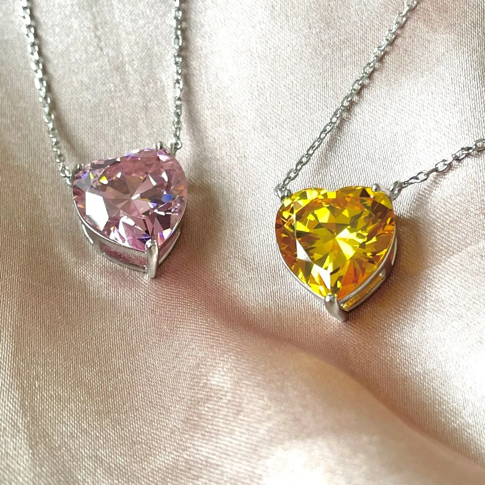 S Sterling Sier Love Heart Designer Necklaces For Women Big Austrian Crystal Charm Sailormoon 3 Carats Stone Hearts_voghion.com