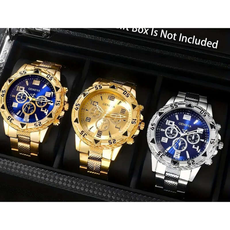 Blue Light Heren Business Stalen Band Quartz Multifunctionele Digitale Weegschaal, Drie Ogen Horloge, Uitgehold Ontwerp_voghion.com