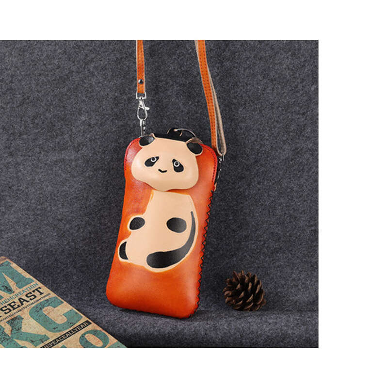 Borsa a tracolla da donna creativa in pelle di mucca per riporre il telefono cellulare_voghion.com