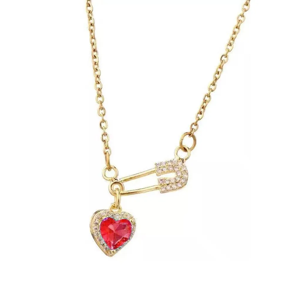 Collana con ciondolo a forma di cuore, 1 pezzo, per donne, con cristalli, per coppie, regalo di gioielli._voghion.com
