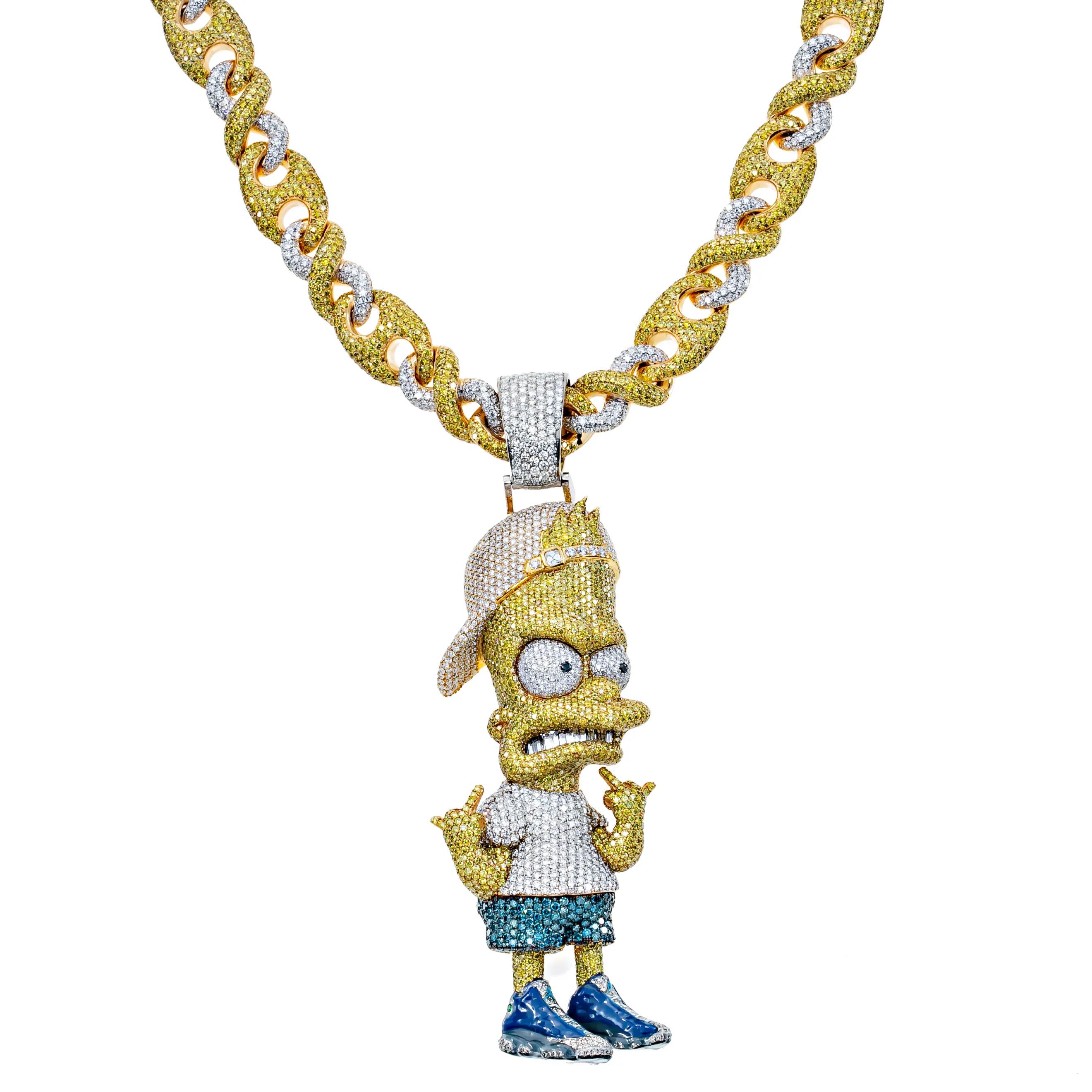Iced Out Ανδρικά Κολιέ Γυναικεία Κοσμήματα Χρυσό Χρώμα Vvs Moissanite Διαμάντι Sier Προσαρμοσμένο Κινούμενο Μενταγιόν_voghion.com