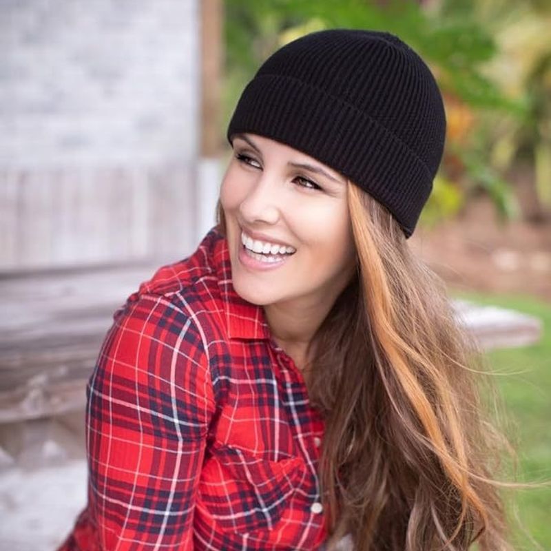 Unisex Winter Knitted Casual Skull Men's Gift Warm Cuff Beanie Cap Turn Up Hat_voghion.com