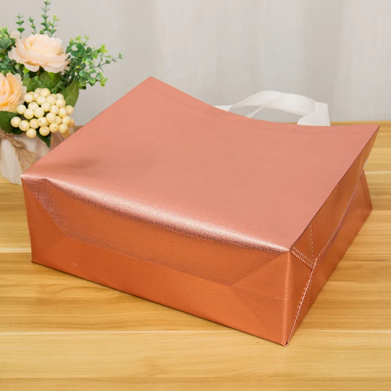 Non Woven Shopping Laser Glossy Reusable Grocery Tote With Handle Glitter Gift Bag Favor Goodie Package Bags_voghion.com