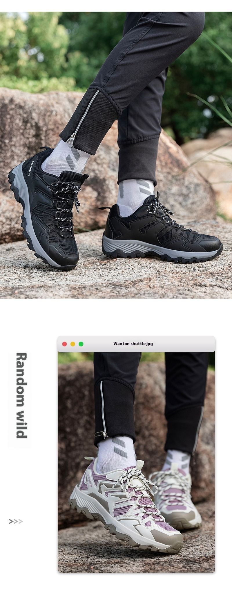 Wanderschuhe für Paare, weiche Unterseite, atmungsaktive Wanderschuhe, Cross Country, Outdoor, Damen, Übergröße,_voghion.com