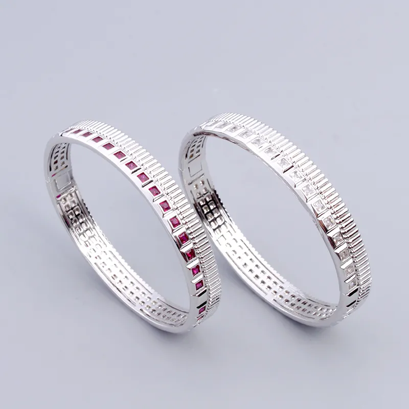 torque Square diamond bracelet sier designer bangle Gear jewelry femme set Love Women Men couple bracelets jewlery_voghion.com