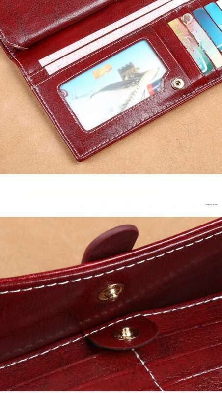 Handtasche aus echtem Leder, lange Geldbörse für Damen, multifunktionales Mobiltelefon mit großem Fassungsvermögen, vielseitig einsetzbar_voghion.com